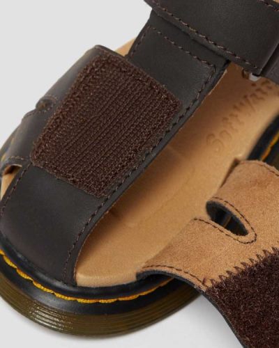 Sandalias Con Velcro Dr Martens Toddler Moby Ii Wildhorse Cuero Para Niños DR5563W